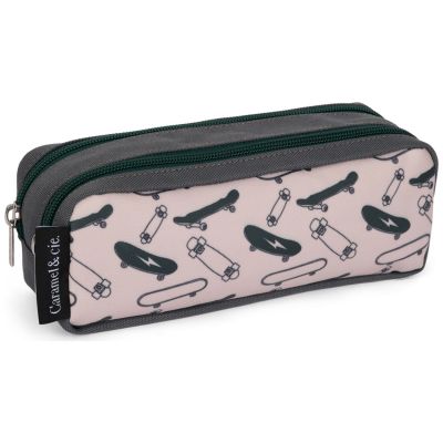 Trousse scolaire double Grey Skates