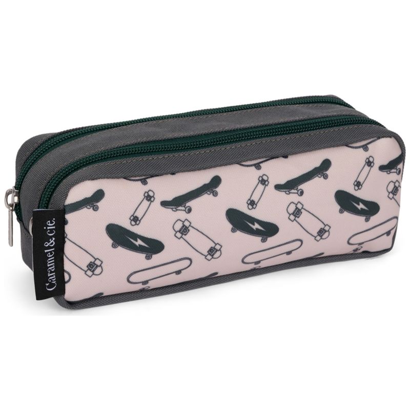 Trousse double compartiment Grey Skates Caramel & Cie Produit 1