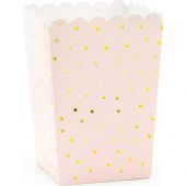 Lot de 6 boîtes à pop-corn Dots rose clair