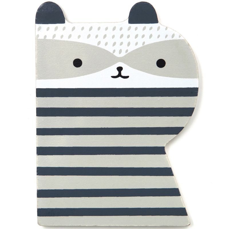 Lettre décorative R comme raton laveur Petit Monkey