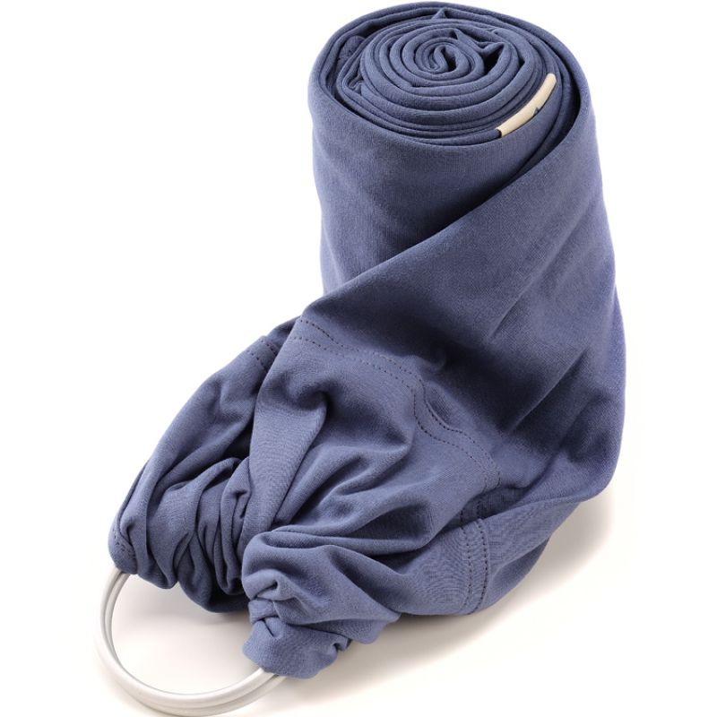 Echarpe de portage My sling sans noeud en jersey coton bio bleu NéoBulle