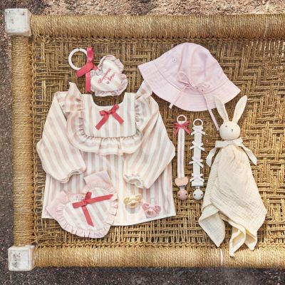 Attache sucette en bois Candy Stripes