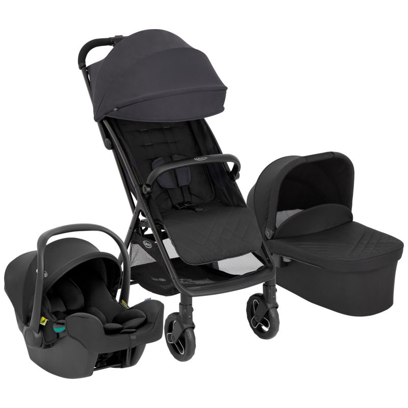 Poussette MYAVO Charcoal TRIO avec siège-auto SnugLite + Nacelle + Habillage pluie Graco Produit 1