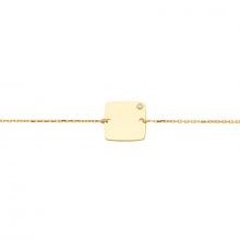 Bracelet Plaque carrée avec diamant (or jaune 750°)  par Berceau magique bijoux