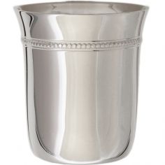 Timbale Evasée Perles en métal argenté dans son coffret (personnalisable) - Daniel Crégut
