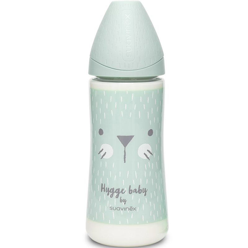 Biberon Hygge Baby moustaches lapin vert (360 ml) Suavinex