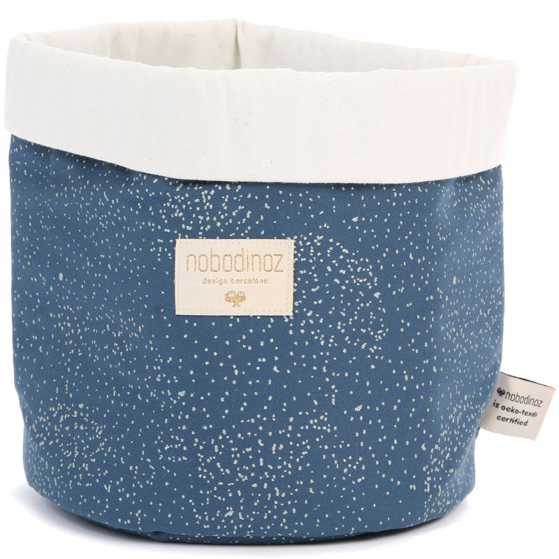 Petit panier de toilette Panda bleu nuit Gold bubble (15 x 19 cm) Nobodinoz