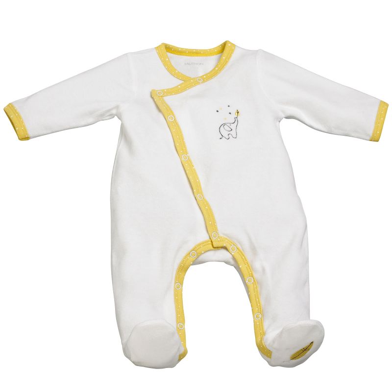 Pyjama chaud Babyfan blanc et jaune (1 mois) Sauthon
