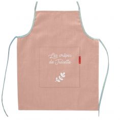 Tablier enfant en lin Rose poudré (personnalisable) - Les Griottes
