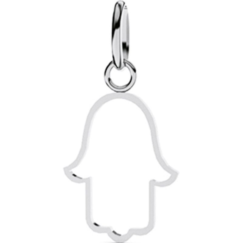 Pendentif Main de Fatma ajourée (or blanc 375°) Lucas Lucor