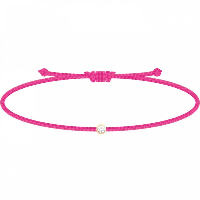 Bracelet diamant Mon Petit Diam's rose fluo (plaqué or jaune) My First Diamond