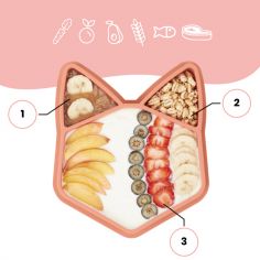 Assiette à compartiments antidérapante Isy renard