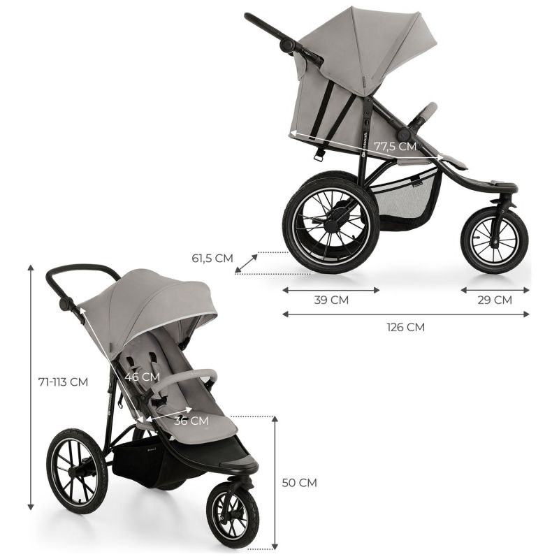 Poussette tout-terrain Helsi 2 Grey Kinderkraft Produit 8
