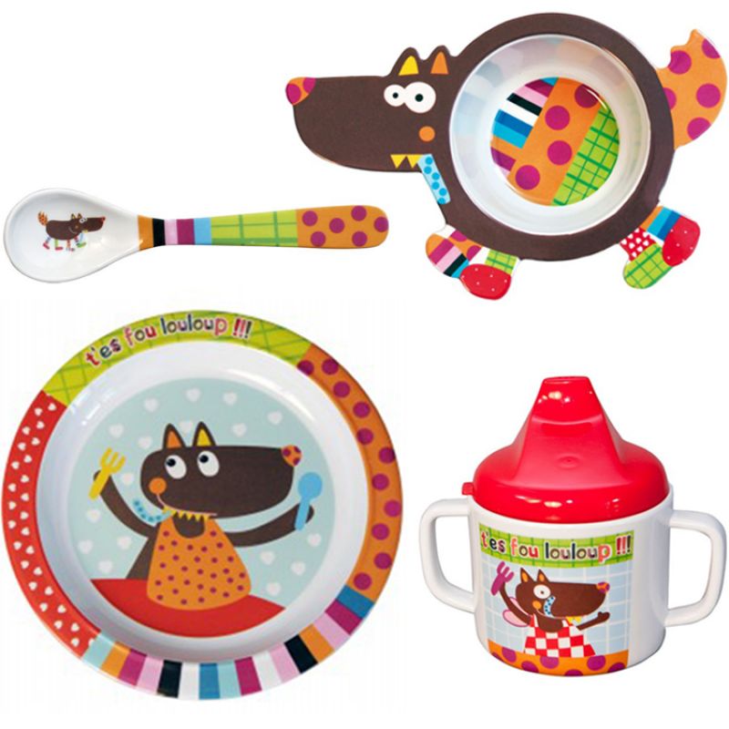 Coffret repas T'es Fou Louloup (4 pièces) Ebulobo