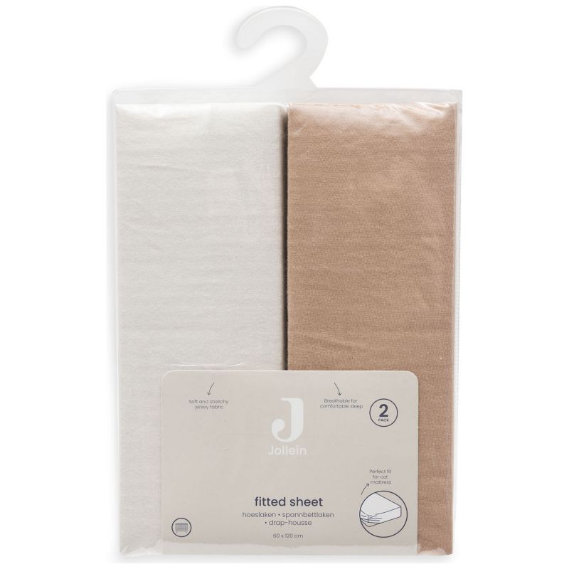 Lot de 2 draps housses en jersey Light Terra-Oatmeal (60 x 120 cm) Jollein Packaging 6