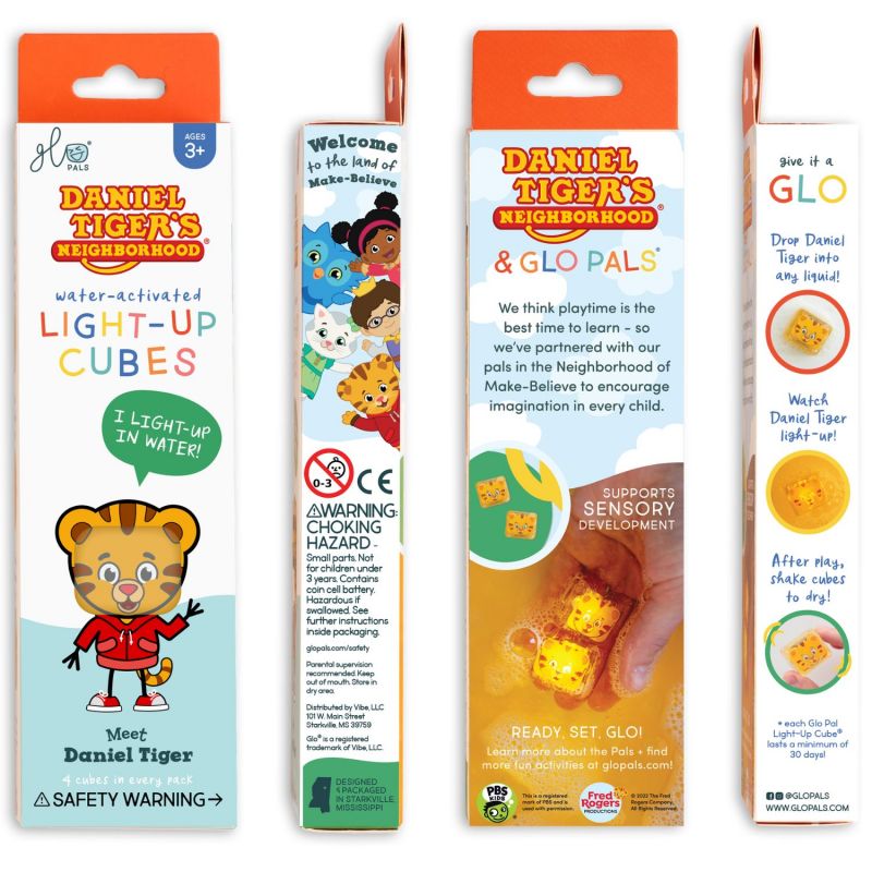 4 cubes lumineux Daniel Tigre brun Glo Pals Produit 3