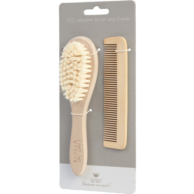 Peigne et brosse en bois BAMBAM Packaging 2