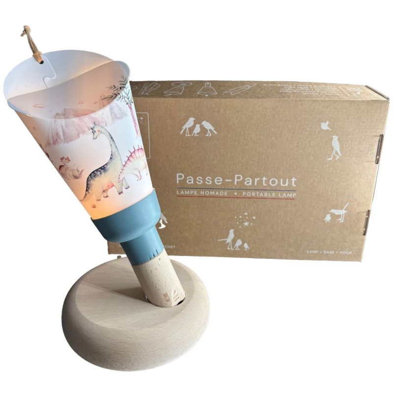 Coffret lampe nomade 5 en 1 Dinosauria-Bleu glacié Maison Polochon