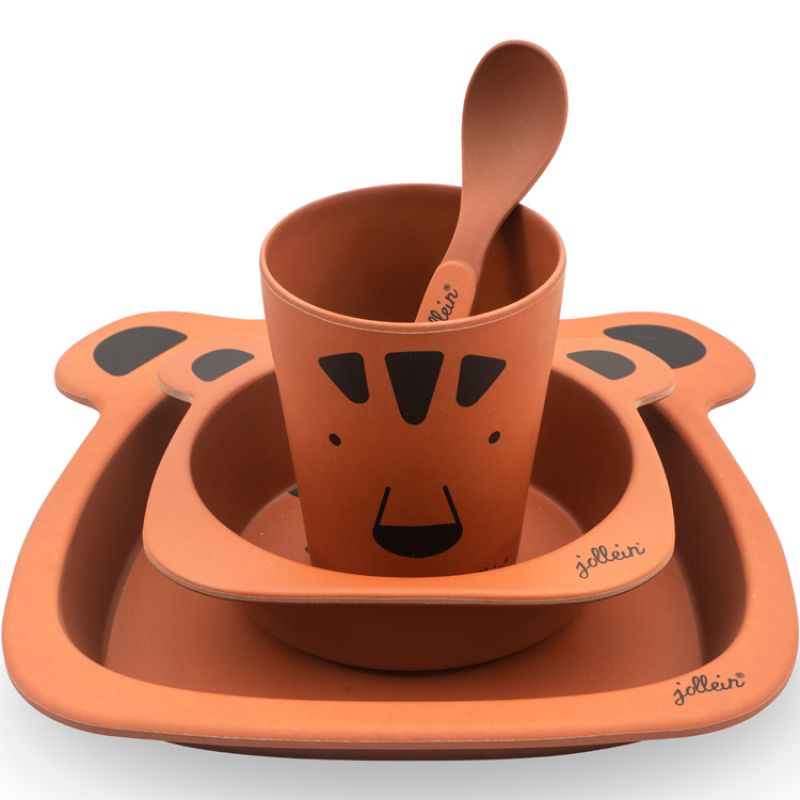 Coffret repas en bambou tigre rouille (4 pièces) Jollein