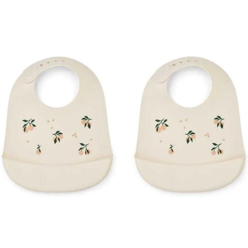 Lot de 2 bavoirs à poche Tilda Peach sea shell mix Liewood Produit 1 grande taille