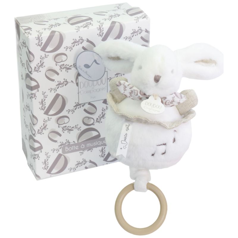 Peluche musicale Lapin Doudou blanc (20 cm) Doudou et Compagnie Packaging 3