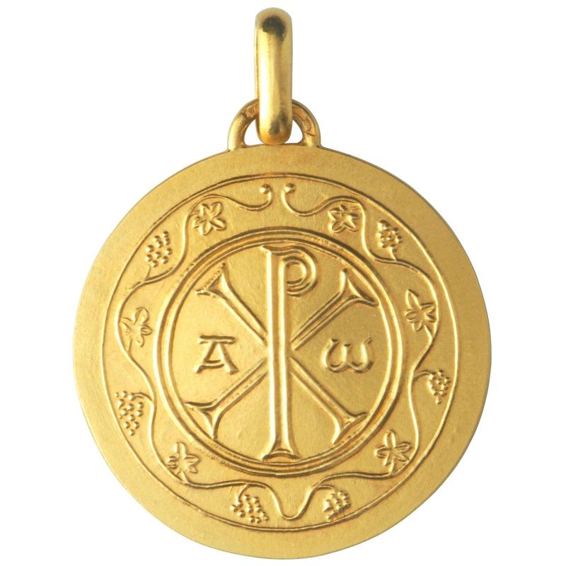 Médaille Chrisme 18 mm (or jaune 750°) Monnaie de Paris