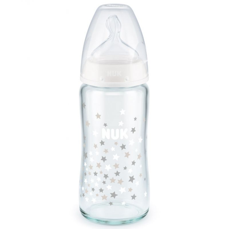 Biberon en verre blanc (240 ml) NUK