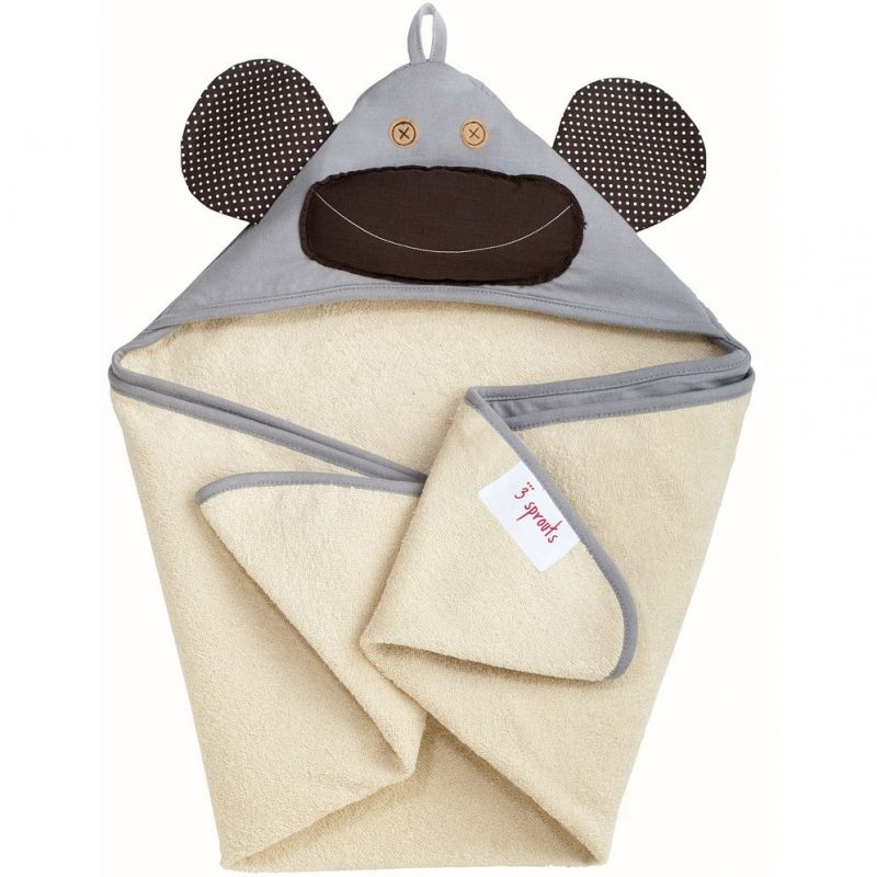 Cape de bain Singe gris (75 x 75 cm) 3 sprouts