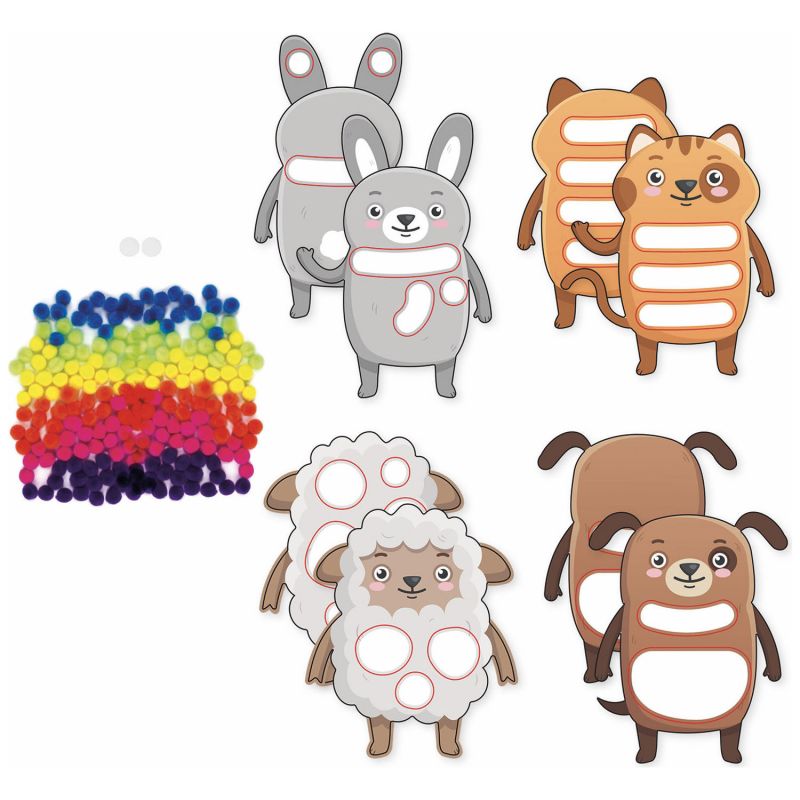 Coffret 4 tableaux Pompons Animaux de la ferme Sycomore Produit 2