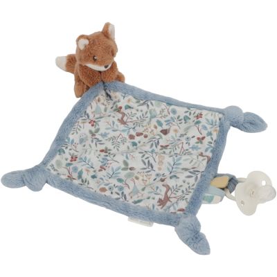 Doudou attache sucette carré renard Forest Friends  par Little Dutch