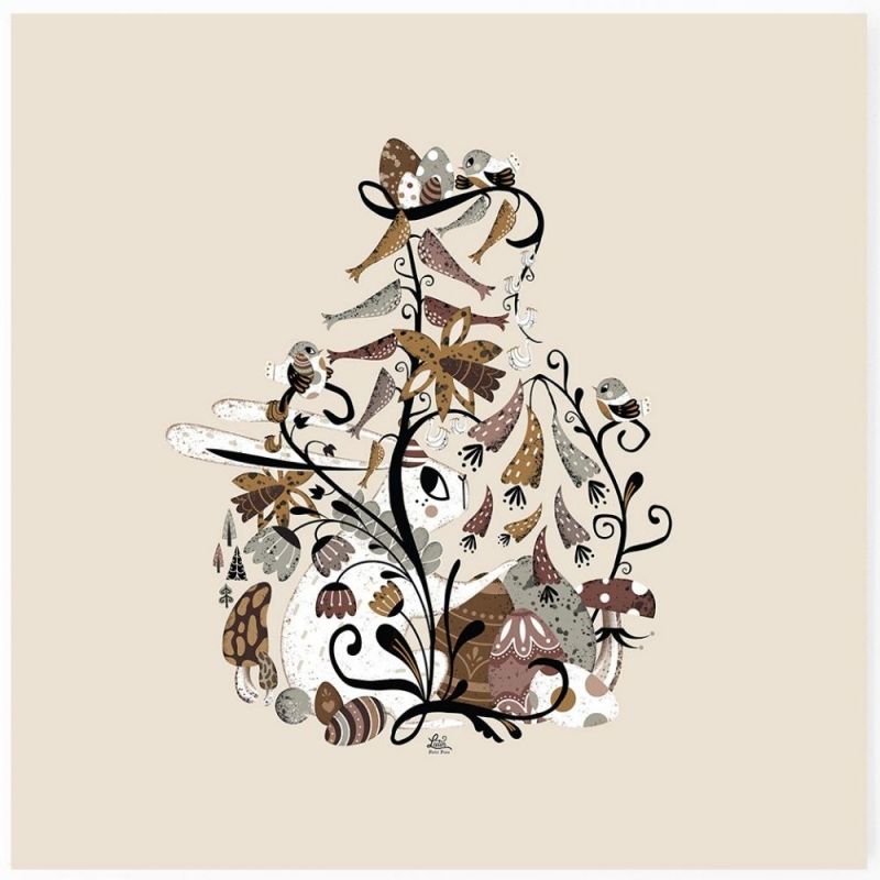 Affiche carrée Easter Bunny (29,7 x 29,7 cm) Lutin Petit Pois