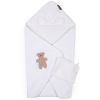 Cape de bain + gant en mousseline Teddy beige (80 x 80 cm)  par Childhome