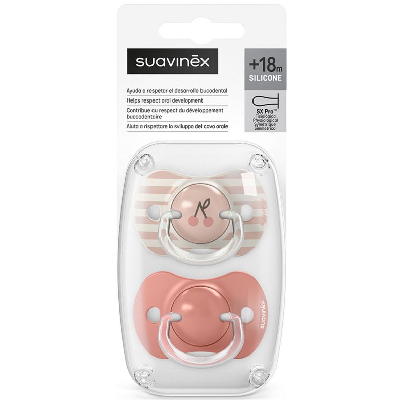 Lot de 2 sucettes symétriques SXPro Birdies Rose (18 mois et +) Suavinex Packaging 9