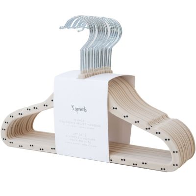 Lot de 15 cintres en velours Beige Pois