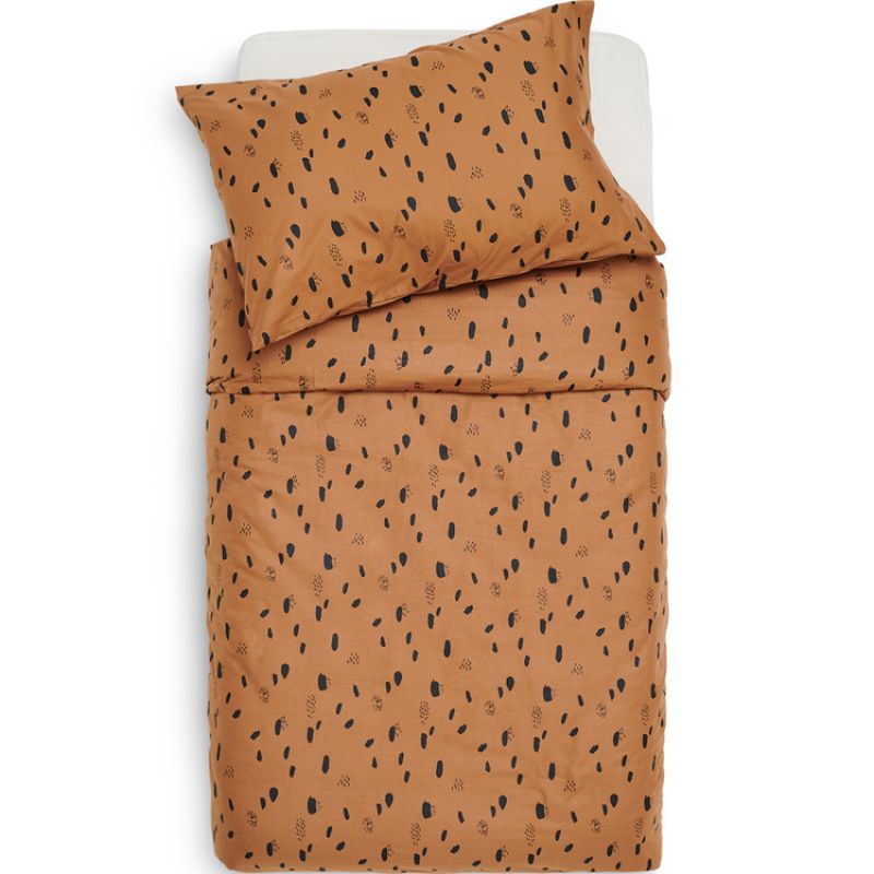 Housse de couette + taie d'oreiller Spot Caramel (100 x 140 cm) Jollein
