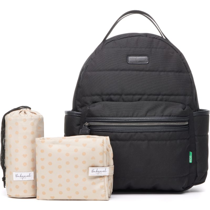 Sac à dos à langer Lola eco quilt noir Babymel Produit 1