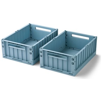Lot de 2 caisses de rangement Weston M Beach Blue Liewood