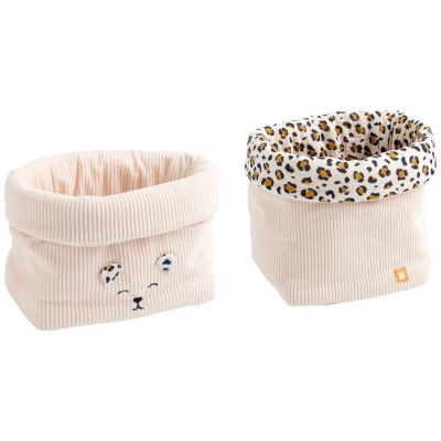 Lot de 2 paniers de rangement Léopard Sauthon