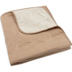 Couverture en coton Jungle Jambo Biscuit-Oatmeal (100 x 150 cm) - Jollein