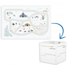 Tapis puzzle 3 en 1 Tiloo Farm (120 x 180 cm) - Play&Go