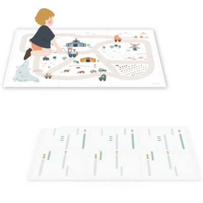Tapis de jeu réversible 2 en 1 TilooFarm (120 x 180 cm) Play&Go