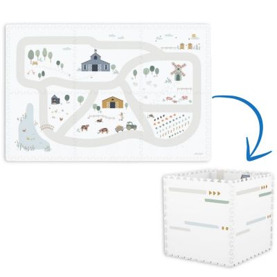 Tapis puzzle 3 en 1 Tiloo Farm (120 x 180 cm) Play&Go