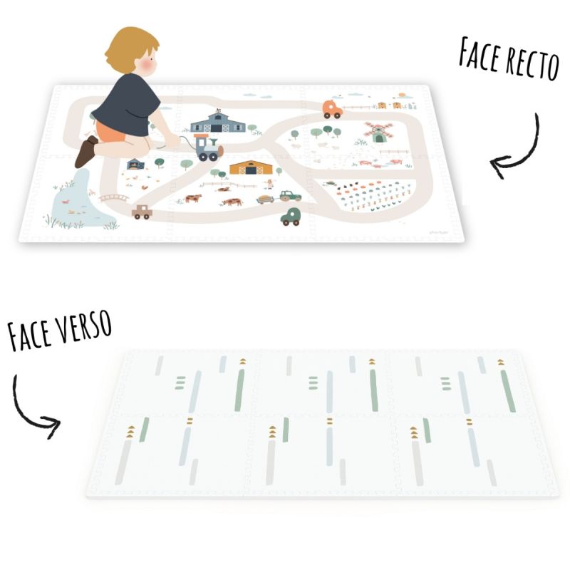 Tapis de jeu réversible 2 en 1 TilooFarm (120 x 180 cm) Play&Go Produit 3