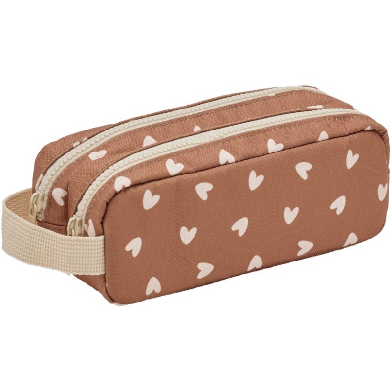 Trousse double compartiment Cœurs Beige Atelier Wagram Produit 2