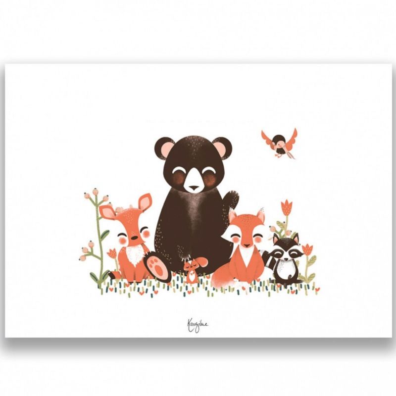 Affiche A4 Les Animignons de la forêt Kanzilue