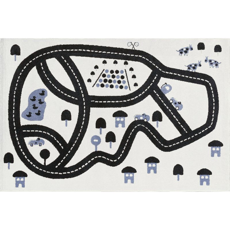 Tapis rectangulaire Circuit gris (100 x 150 cm) AFKliving