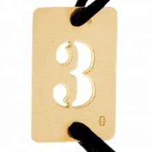 Bracelet cordon papa Lucky number rectangle en 30 mm (or jaune 750°)  par Loupidou