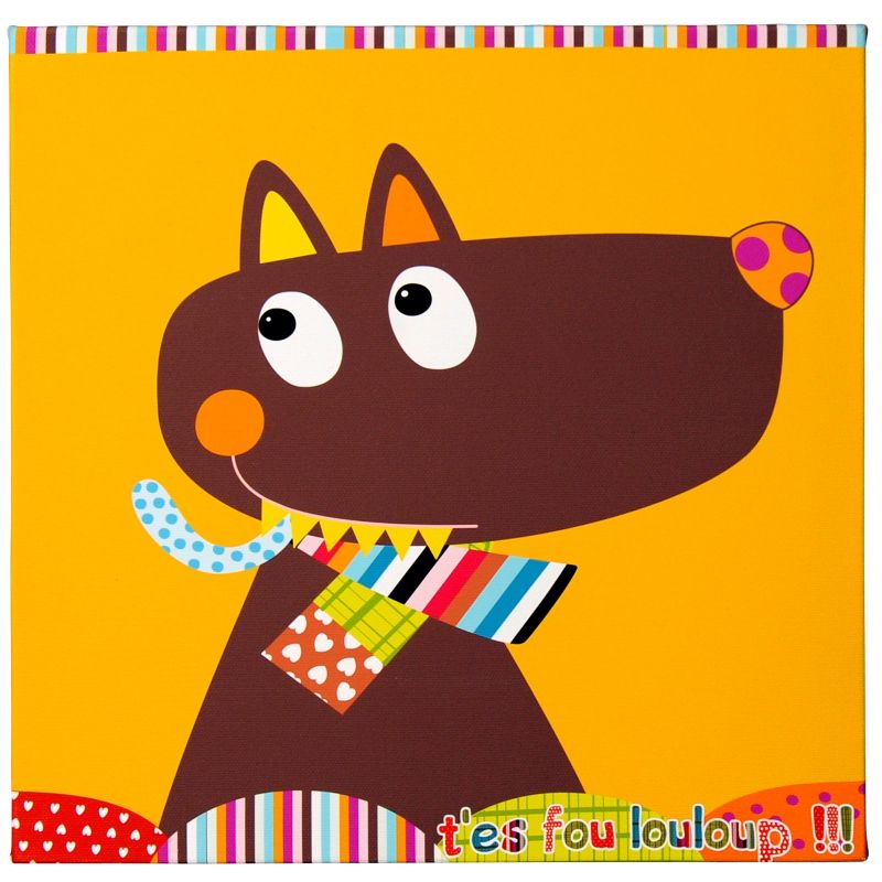Tableau Monsieur Louloup T'es Fou Louloup (30 x 30 cm) Ebulobo