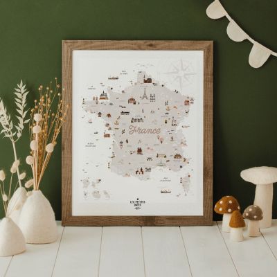Affiche Carte de France (40x50 cm) Les Petites Dates