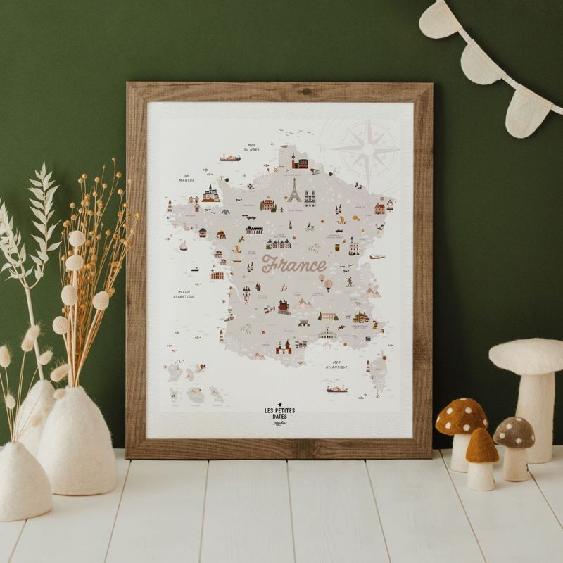 Affiche Carte de France (40x50 cm) Les Petites Dates Produit 1